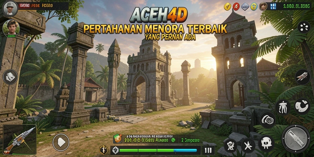 Screenshot gameplay Tower Defense ACEH4D yang mendebarkan.