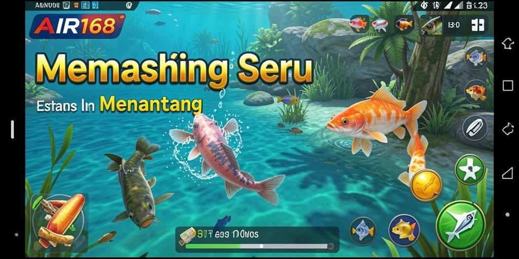 Tampilan gameplay AIR168 dengan aksi memancing yang dinamis.