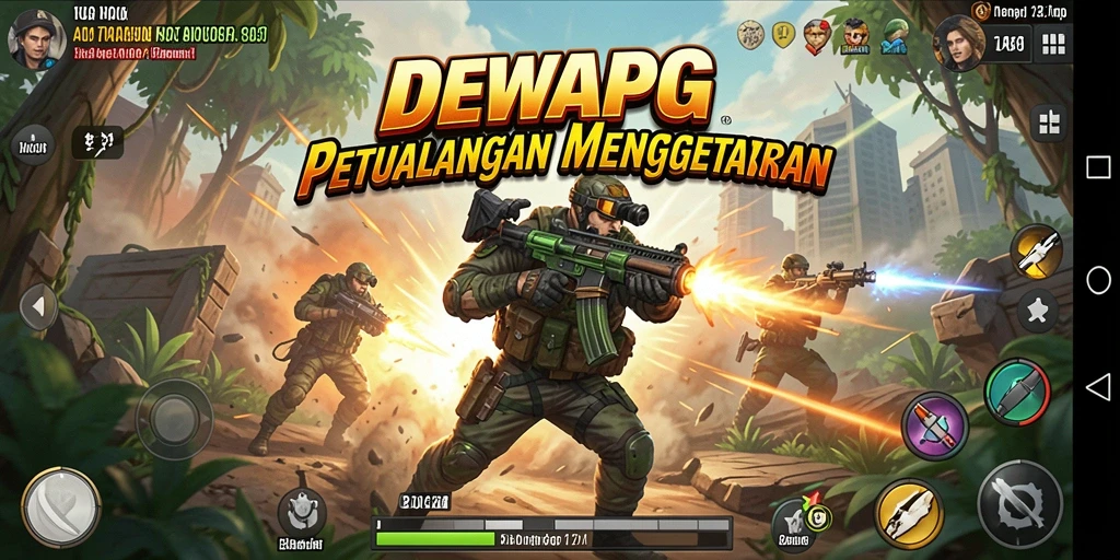 Tangkapan layar DEWAPG menunjukkan aksi seru dalam pertarungan yang dinamis.
