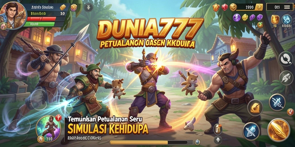 Screenshot gameplay <strong>DUNIA777</strong> menampilkan karakter dalam aksi menarik di dunia virtual.