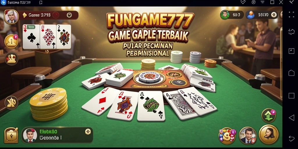 Gameplay seru FUNGame777 dengan grafis menarik saat bermain Gaple.