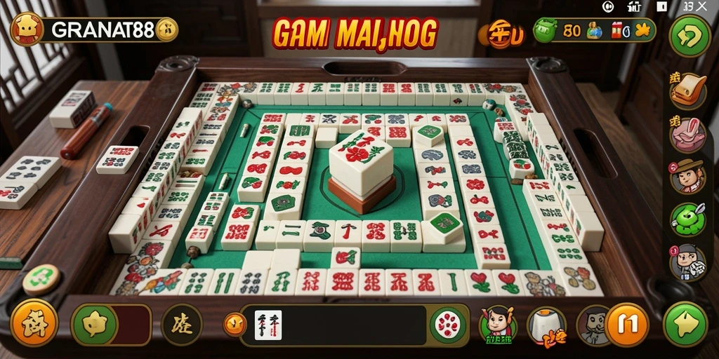 Gameplay seru dan menantang dalam GRANAT88 dengan mahjong yang berwarna-warni.