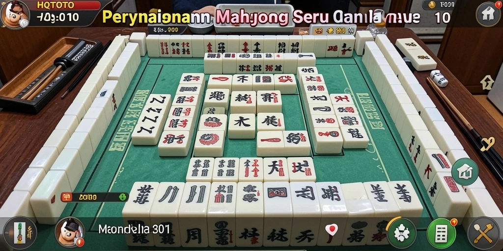 Tampilan gameplay HQTOTO menampilkan papan permainan Mahjong yang penuh warna.