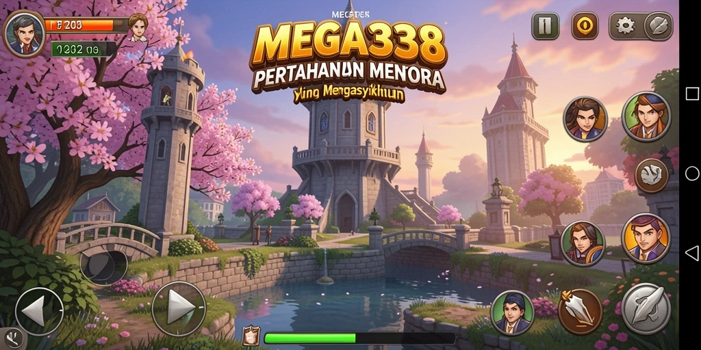 Tampilan seru dalam permainan Tower Defense MEGA338.