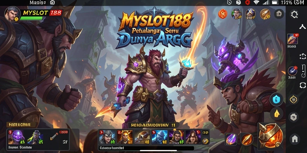 Tampilan menarik dari gameplay MYSLOT188 menampilkan pertarungan epik dan karakter yang beragam.