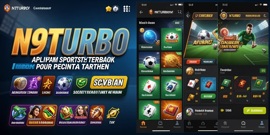 Tangkapan layar N9TURBO menampilkan antarmuka pengguna Sportsbook yang menarik.