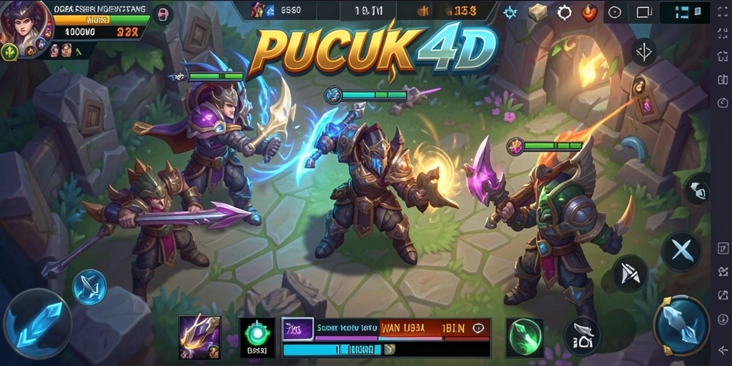 Tampilan gameplay seru dari PUCUK4D dalam aksi MOBA.