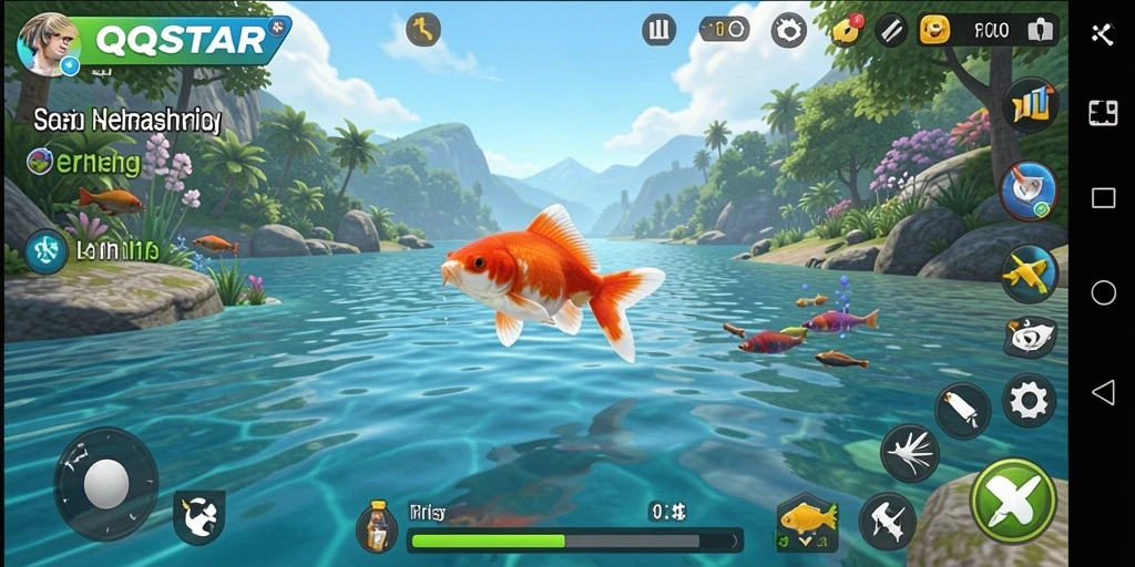 Tangkapan ikan spektakuler dalam gameplay QQSTAR.
