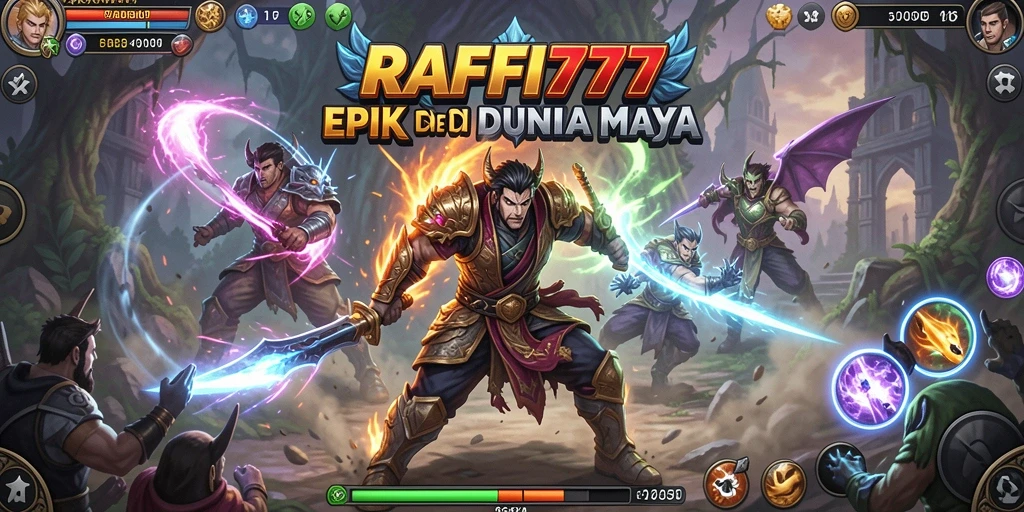 Tampilan grafis pertarungan seru dalam RAFFI777 dengan berbagai karakter unik.