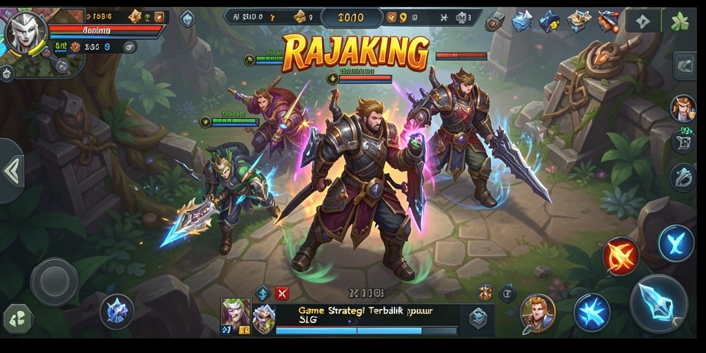 Screenshot RAJAKING menampilkan pertempuran strategis yang mendebarkan.