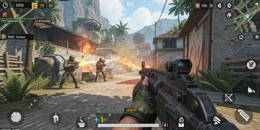 Screenshot S9S9 menampilkan momen pertempuran seru dalam gameplay TPS.