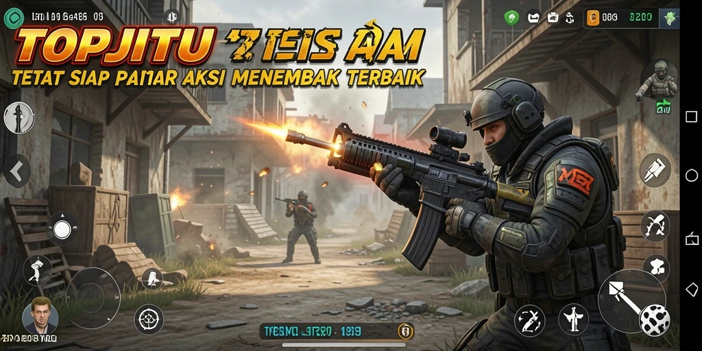 Menampilkan aksi mendebarkan dalam gameplay FPS.