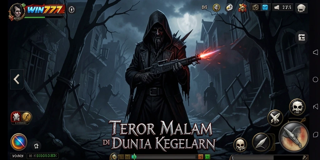 Screenshot gameplay yang menunjukkan aksi seram di WIN777.