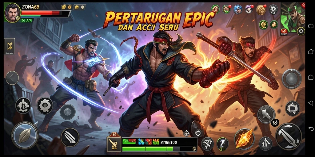 Tampilan aksi seru dari ZONA66 dengan gameplay yang mendebarkan.