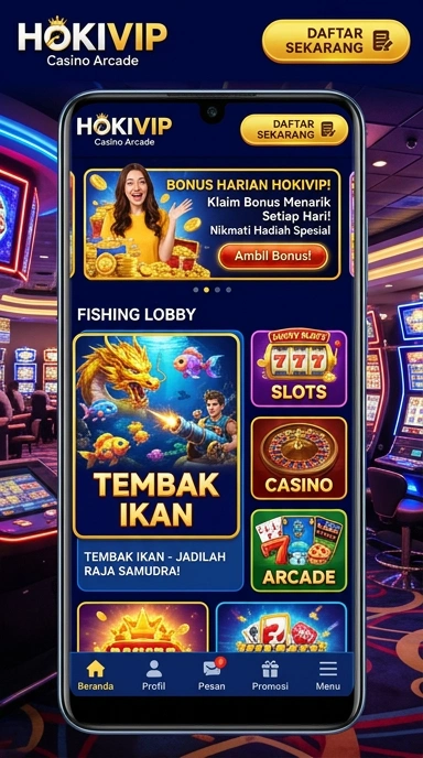 Tampilan antarmuka aplikasi hokivip yang modern dan mudah digunakan.